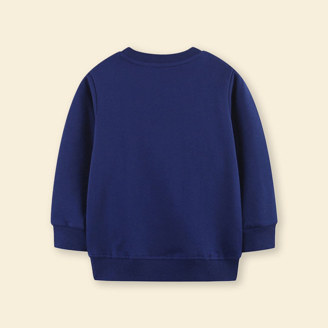 Boys Navy Long Sleeve Christmas Embroidered Sweatshirt Sweatshirts & Hoodies   