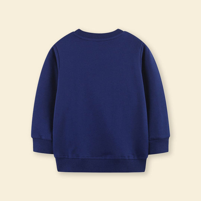Boys Navy Long Sleeve Christmas Embroidered Sweatshirt Sweatshirts & Hoodies   