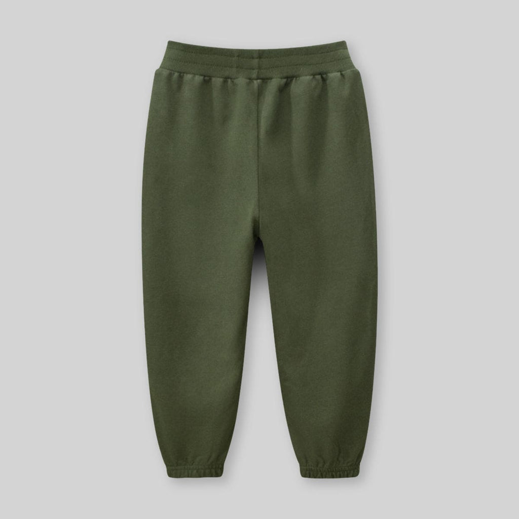Boys Green Elasticated Knitted Trouser Trackpants & Joggers   