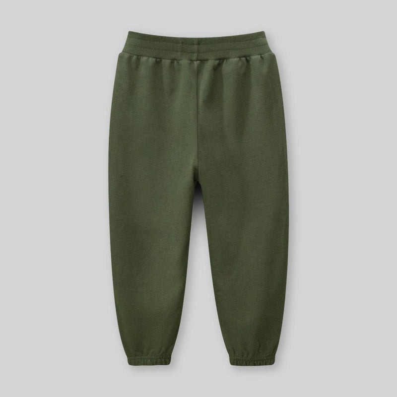 Boys Green Elasticated Knitted Trouser Trackpants & Joggers   