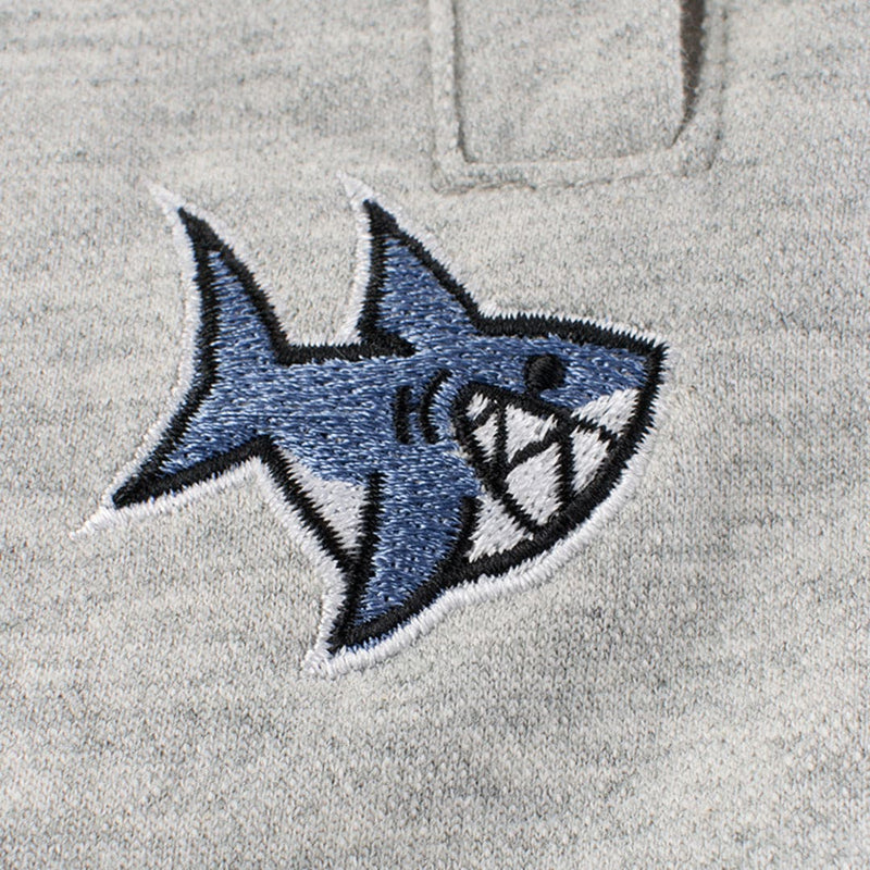 Boys Grey Shark Embroidered Elasticated Shorts Shorts   