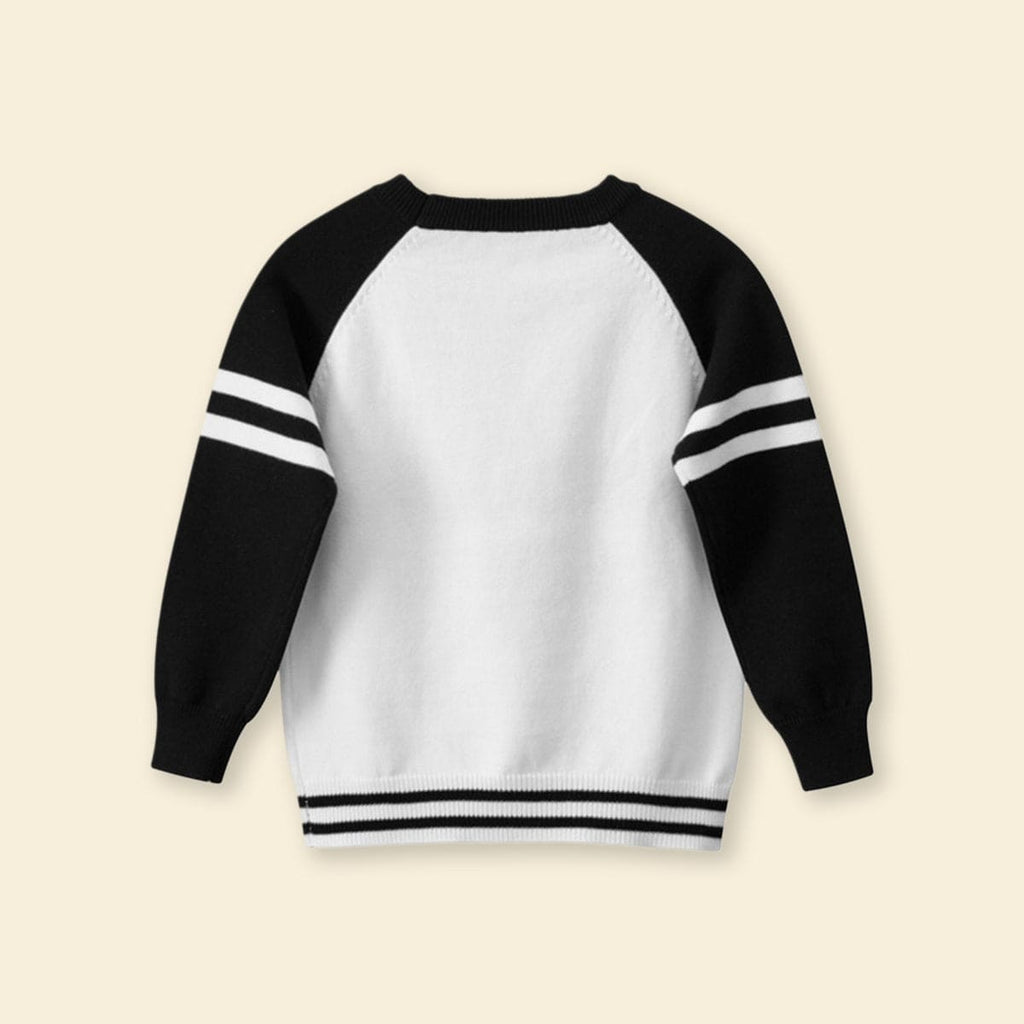 Boys Black Long Sleeves Pullover Sweatshirts & Hoodies   