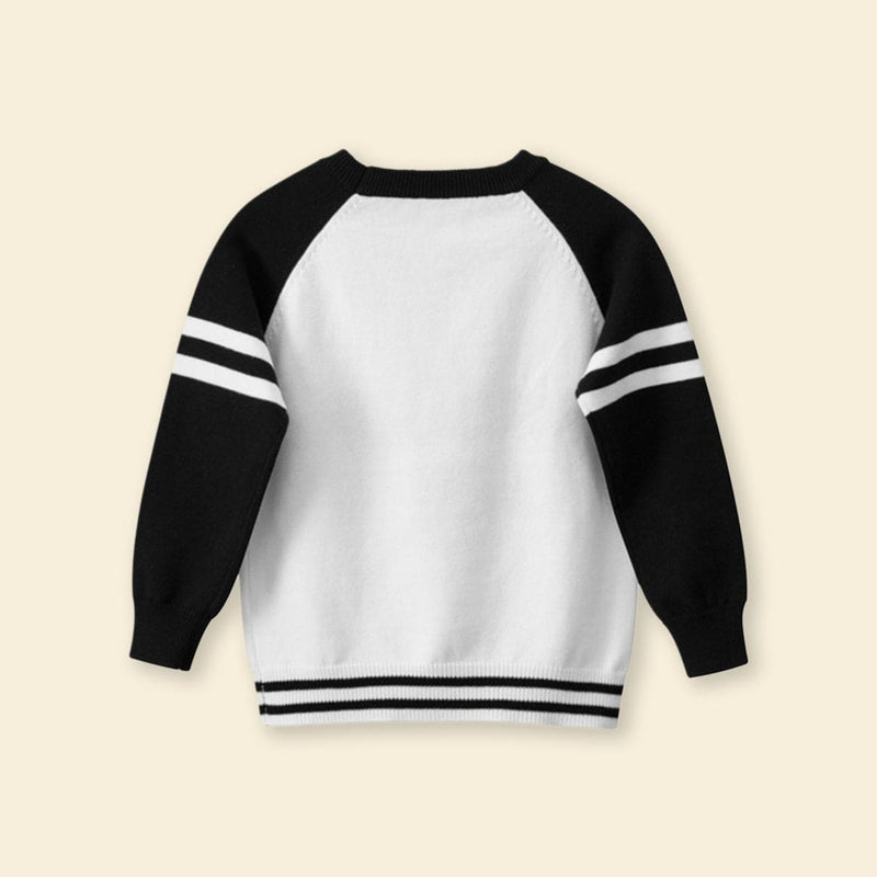Boys Black Long Sleeves Pullover Sweatshirts & Hoodies   