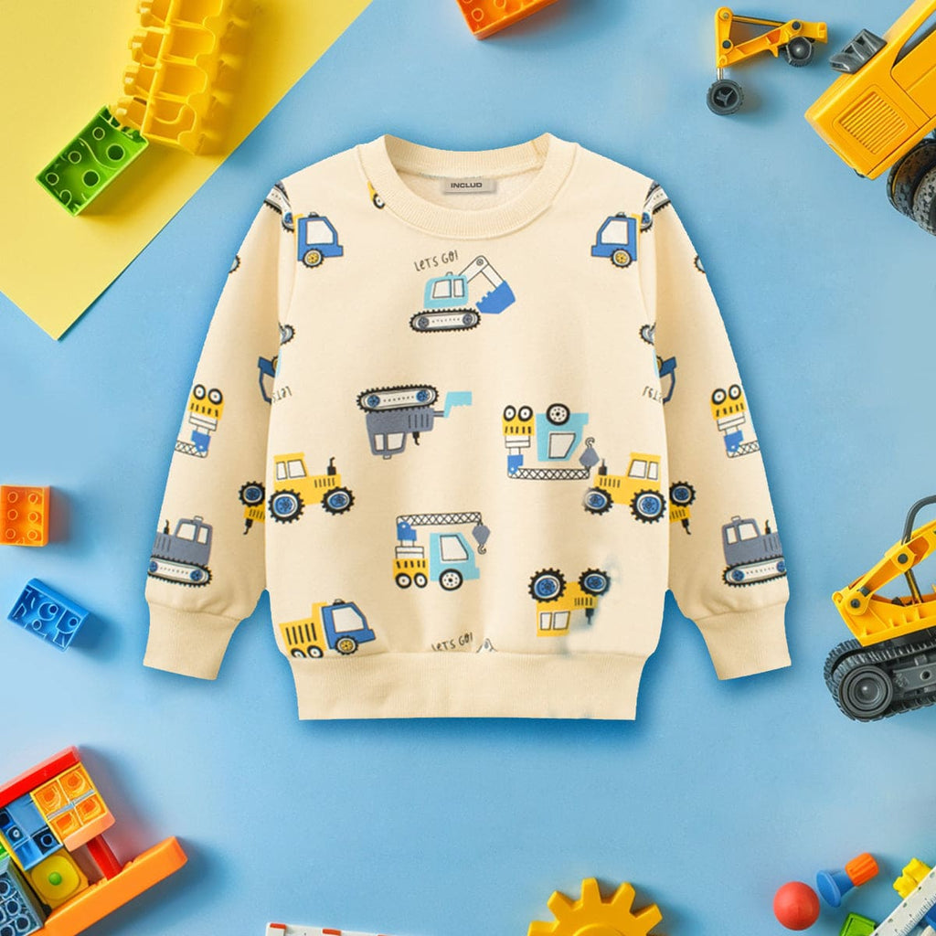 Boys Apricot All Over Print Long Sleeves Sweatshirt