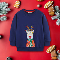 Boys Navy Long Sleeve Christmas Embroidered Sweatshirt Sweatshirts & Hoodies Navy 1-2 Y 