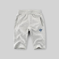 Boys Grey Shark Embroidered Elasticated Shorts Shorts   