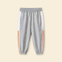 Boys Gray Side Striped Elasticated Trouser Trackpants & Joggers   