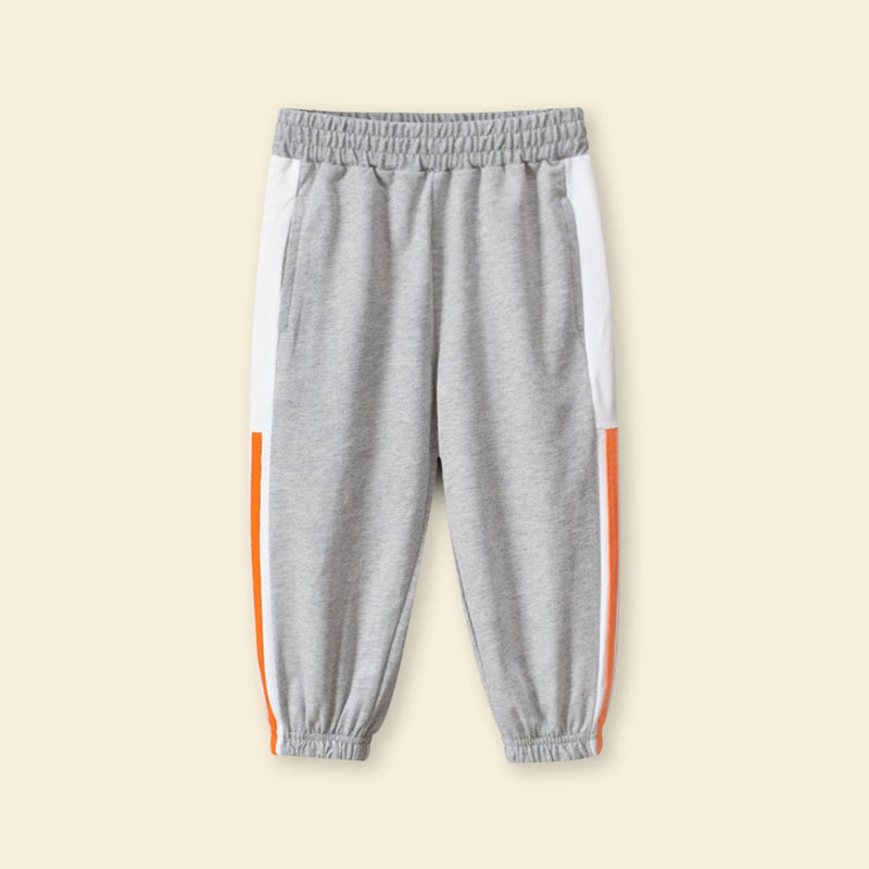 Boys Gray Side Striped Elasticated Trouser Trackpants & Joggers   