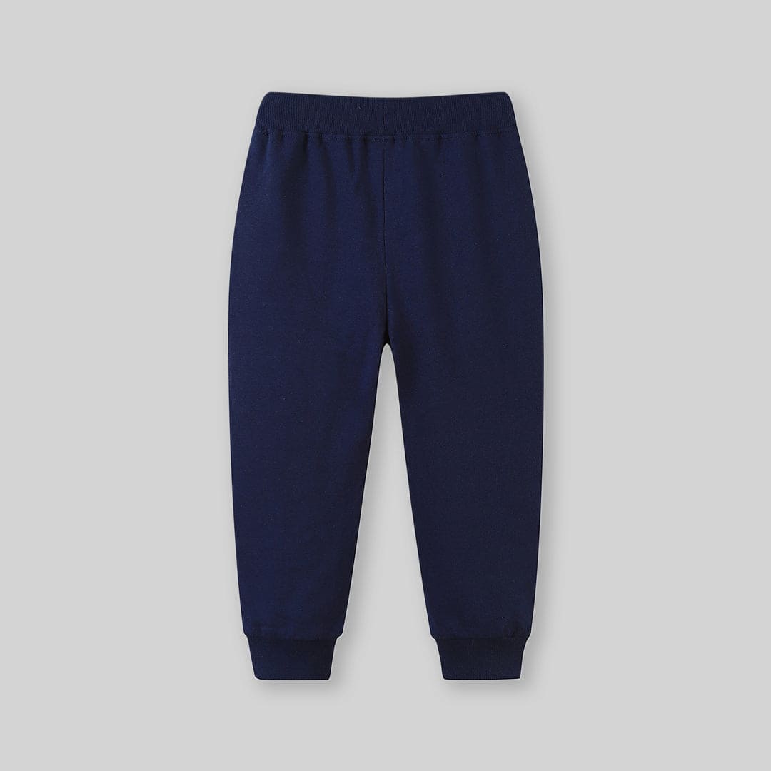 Boys Navy Spaceship Embroidered Sweatpants Joggers   