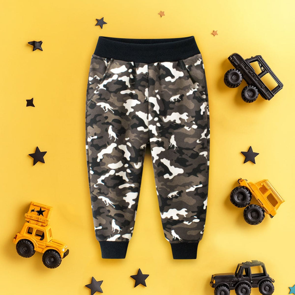 Boys Brown Camouflage Print Elasticated Trouser Trackpants & Joggers Brown 1-2 Y 