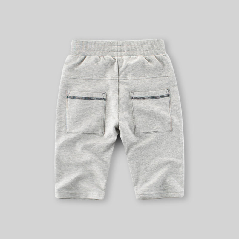 Boys Grey Shark Embroidered Elasticated Shorts Shorts Gray 1-2 Y 