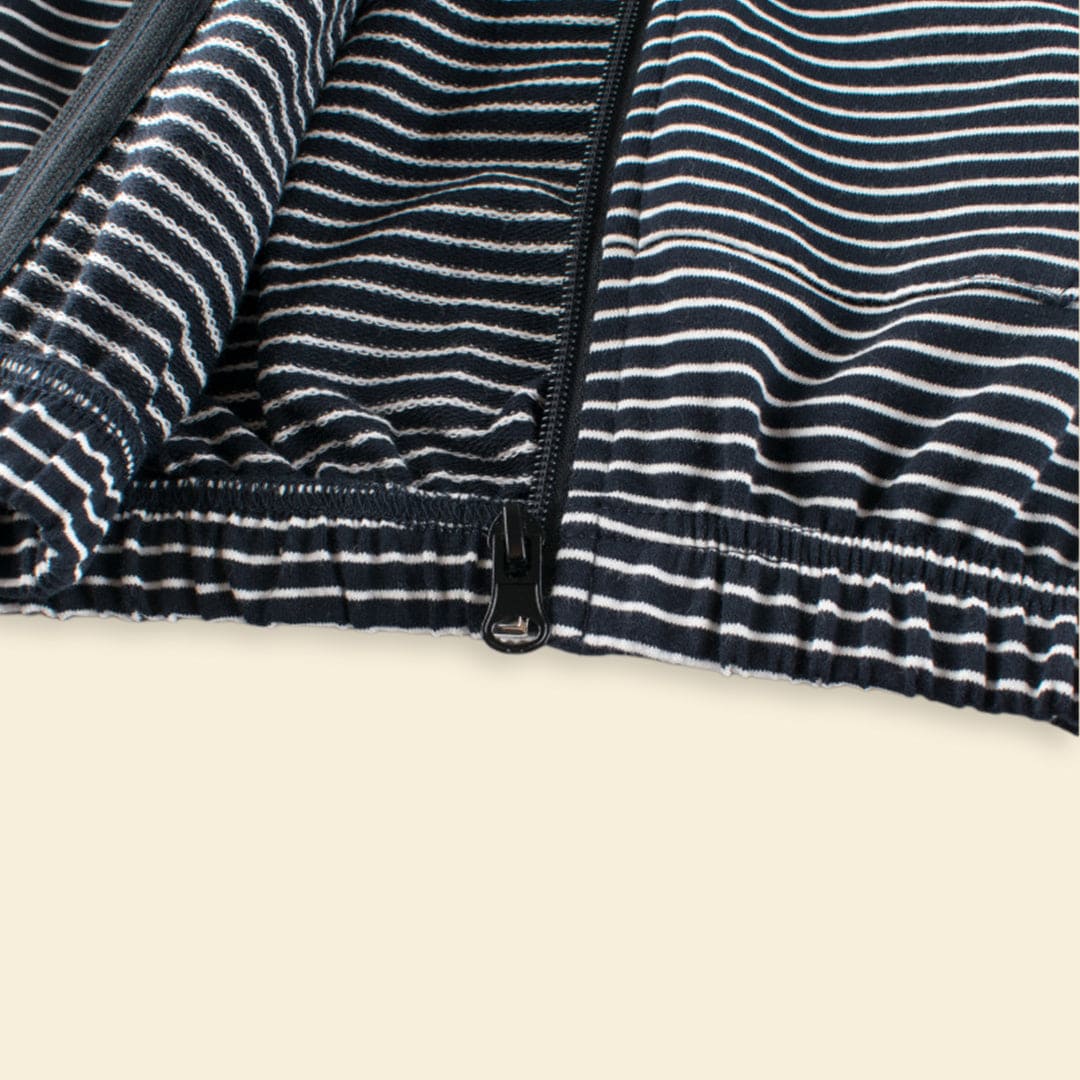 Boys Blue Striped Full Sleeves Hoodie Sweatshirts & Hoodies   