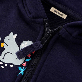 Girls Black Long Sleeve Squirrel Printed Hooded Sweatshirt Sweatshirts & Hoodies   