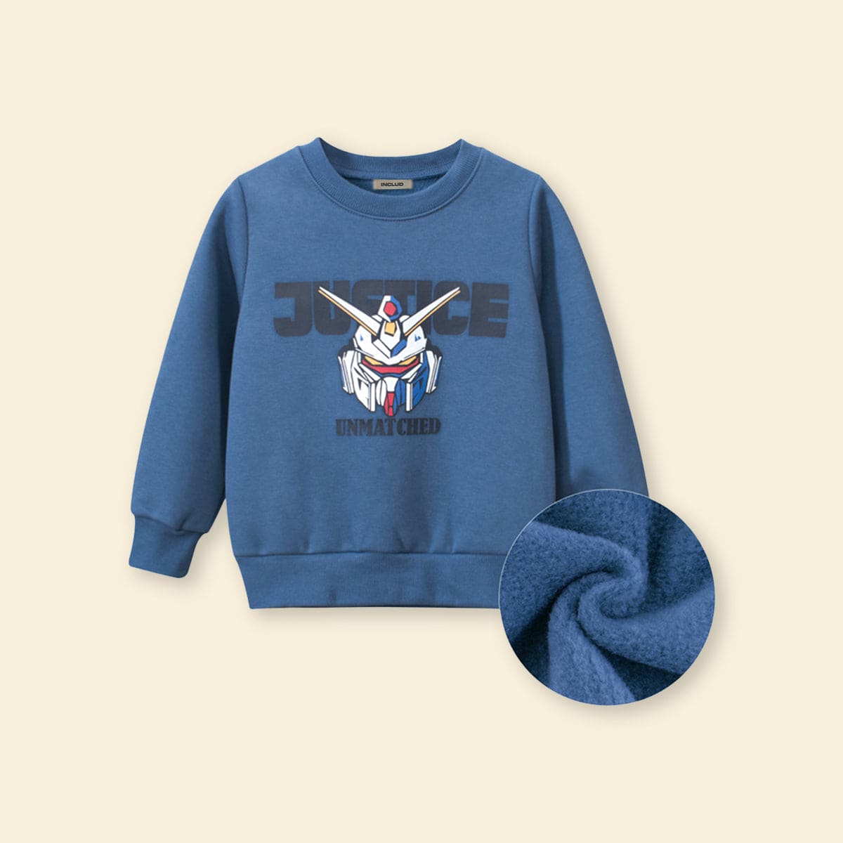 Boys Blue Graphic Print Long Sleeves Sweatshirt Sweatshirts & Hoodies   