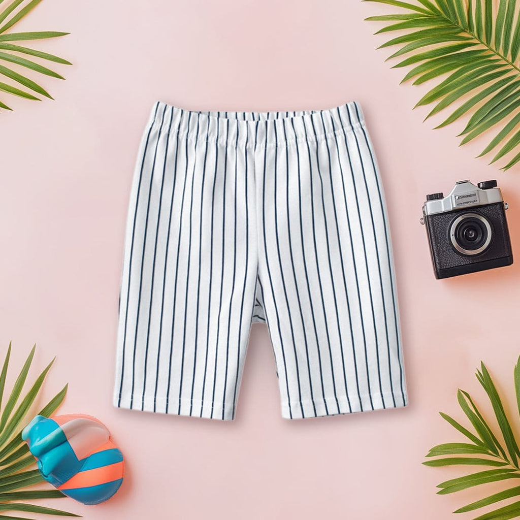 Boys Black Pin Striped Elasticated Shorts Shorts Black 1-2 Y 