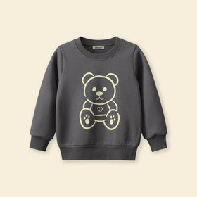 Boys Gray Cartoon Print Long Sleeves Sweatshirt Sweatshirts & Hoodies   
