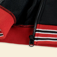 Boys Black Color-blocked Long Sleeves Varsity Jacket Coats & Jackets   