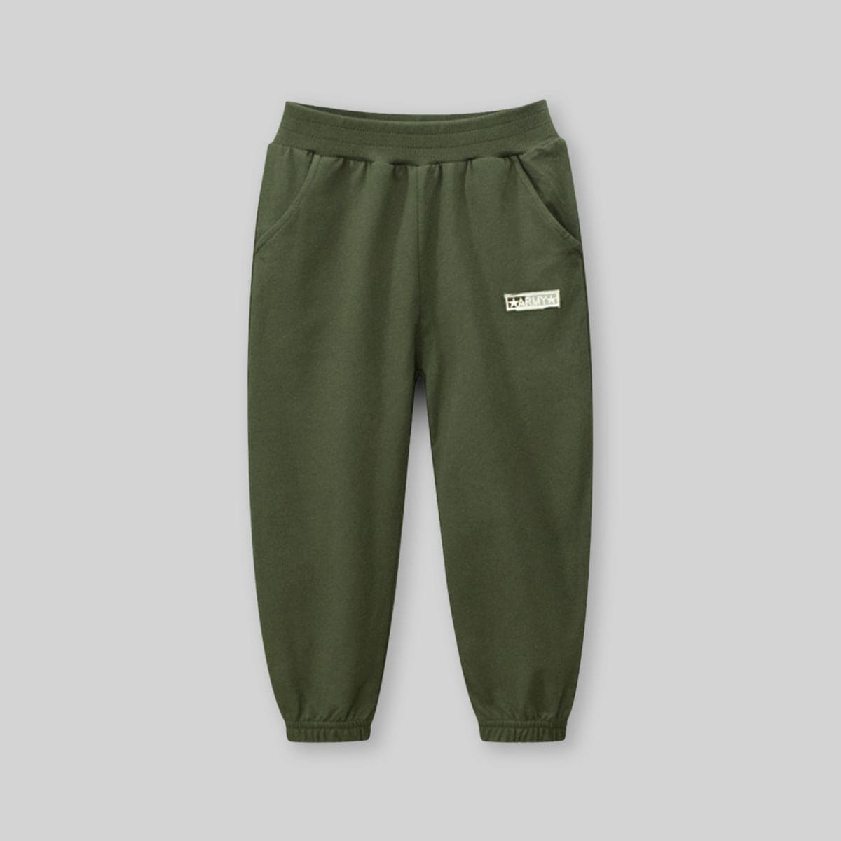 Boys Green Elasticated Knitted Trouser Trackpants & Joggers   