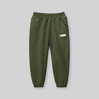 Boys Green Elasticated Knitted Trouser Trackpants & Joggers   
