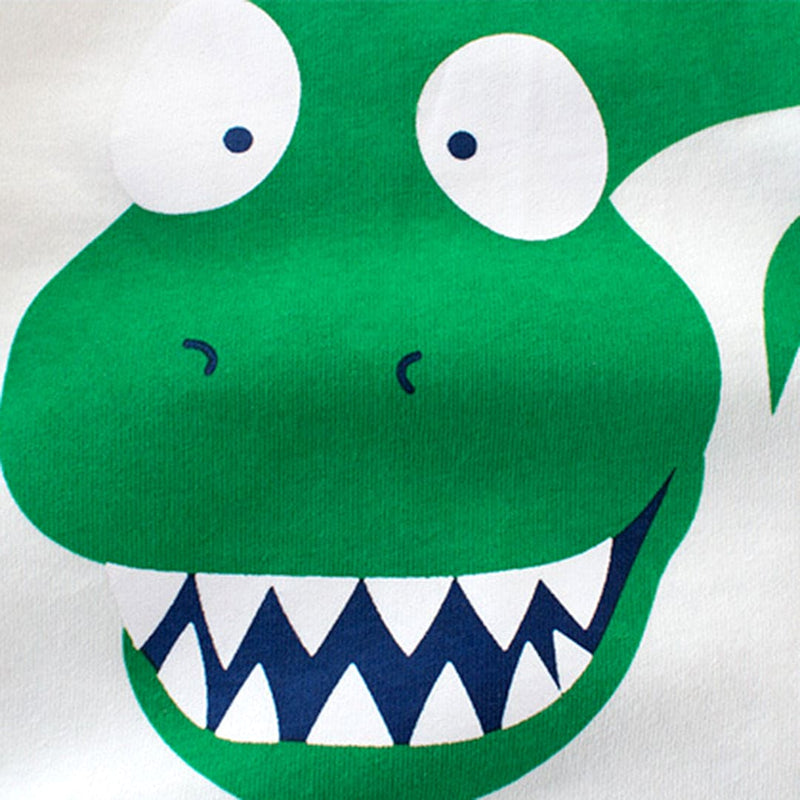 Boys White Dinosaur Print Full Sleeves T-shirt Tshirts   