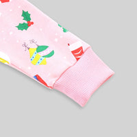 Girls Pink Long Sleeve Christmas Pullover Sweatshirt Sweatshirts & Hoodies   
