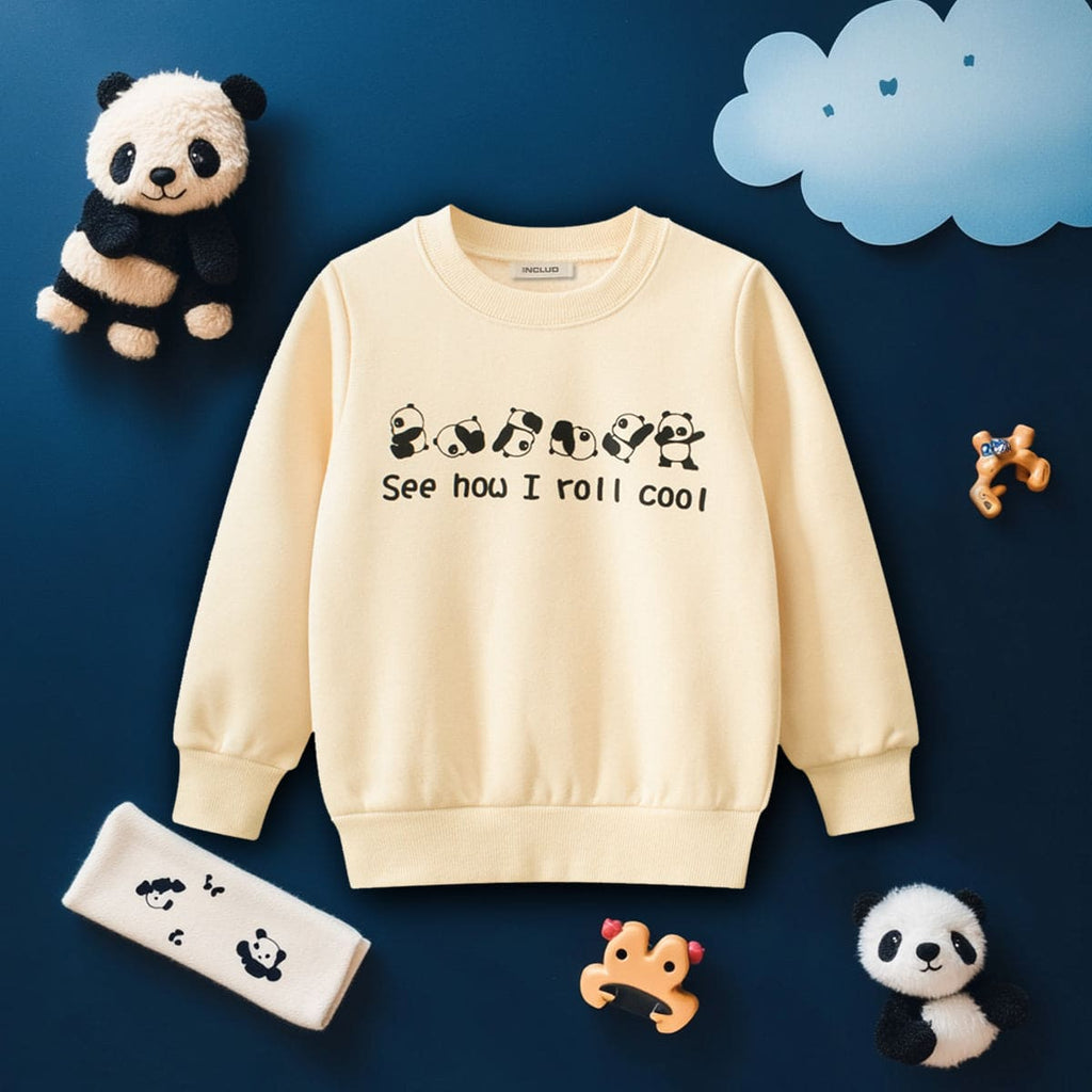 Boys Apricot Cartoon Print Long Sleeves Sweatshirt Sweatshirts & Hoodies Apricot 1-2 Y 