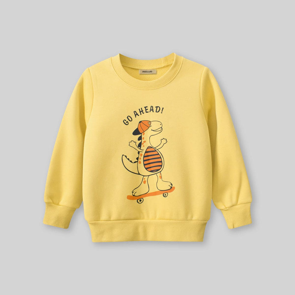 Boys Yellow Graphic Long Sleeves Sweatshirt Sweatshirts & Hoodies Yellow 1-2 Y 