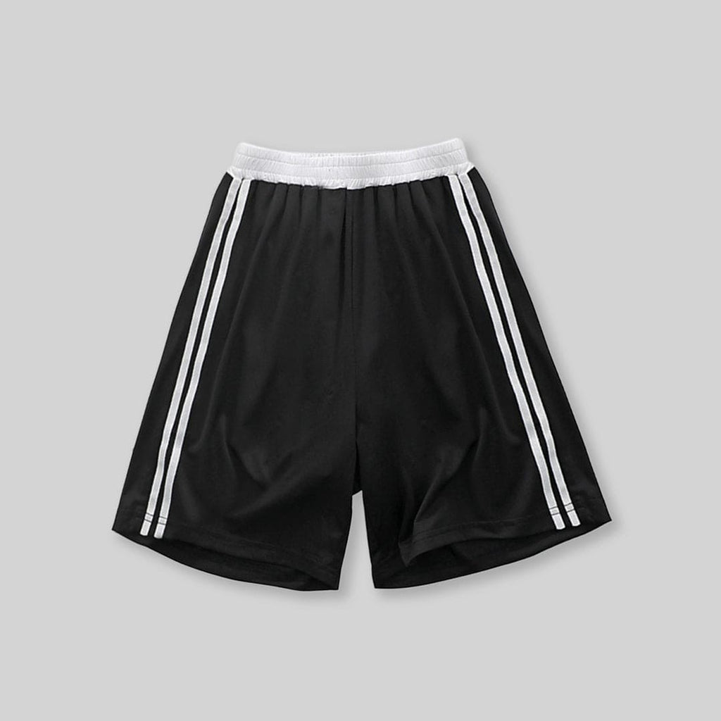 Boys Black Striped Elasticated Shorts