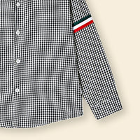 Boys Black Gingham Check Long Sleeves Shirt Shirts   