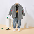 Boys Black Gingham Check Long Sleeves Shirt Shirts Black 3-4 Y 