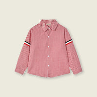 Boys Orange Gingham Check Long Sleeves Shirt Shirts   