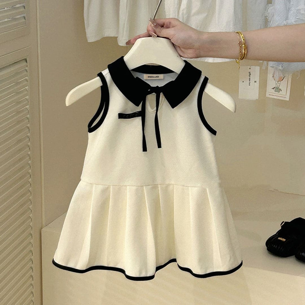 Girls Knitted Tennis Dress Casual Dresses Off White 1-2 Y 