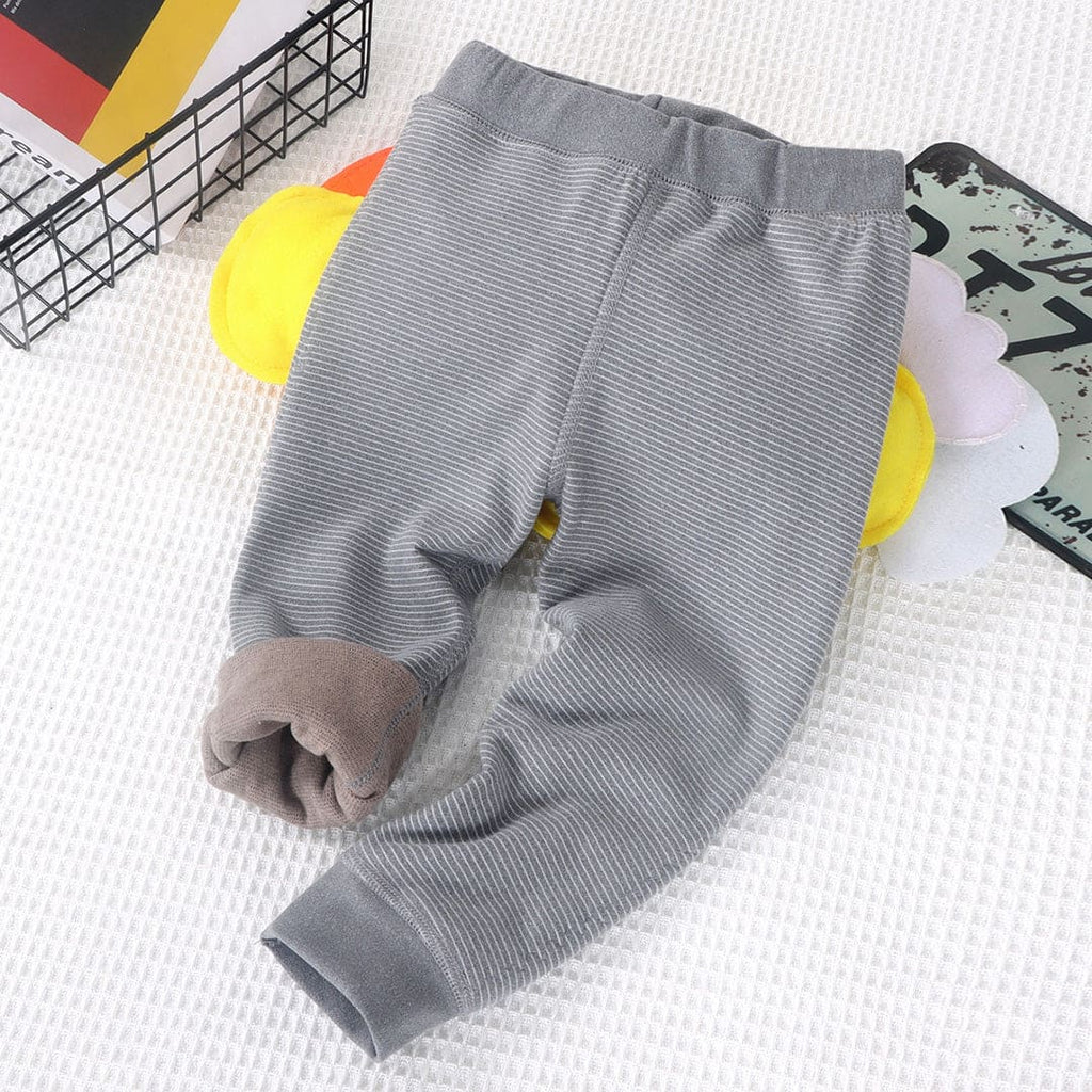 Boys Grey Striped Winter Warm Pants Pants Grey 1-2 Y 