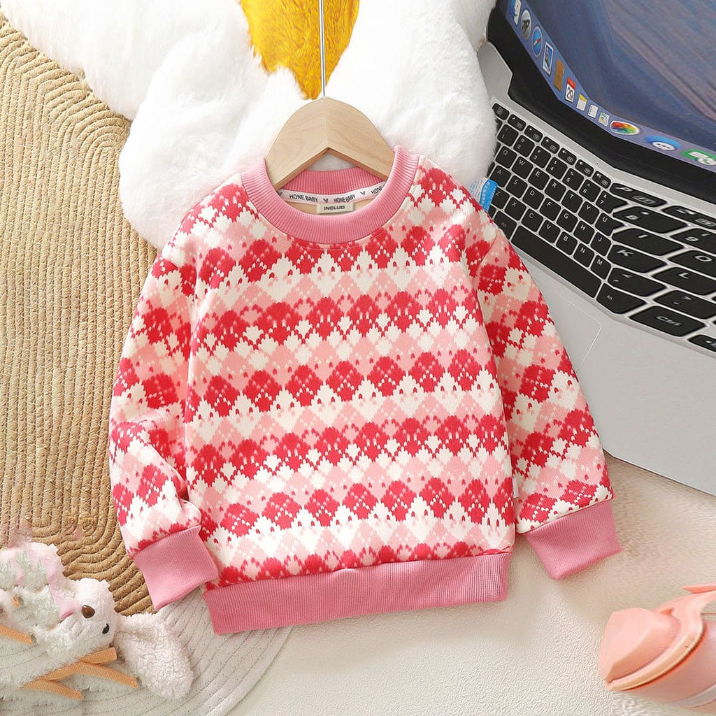 Boys Pink Argyle Long Sleeve Pullover Sweaters & Cardigans Pink 1-2 Y 