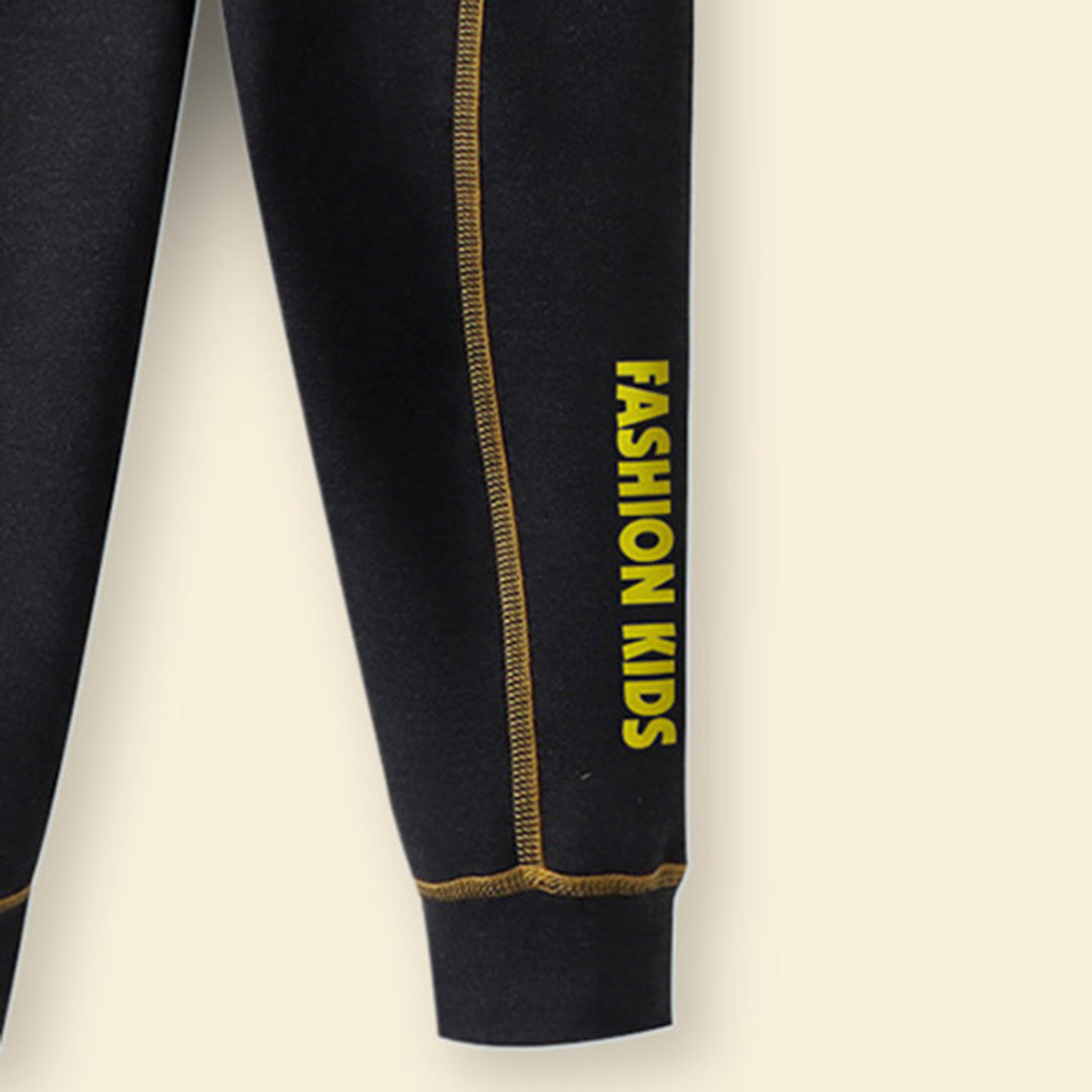 Girls Black Elasticated Waist Contrast Stitch Pants Pants   