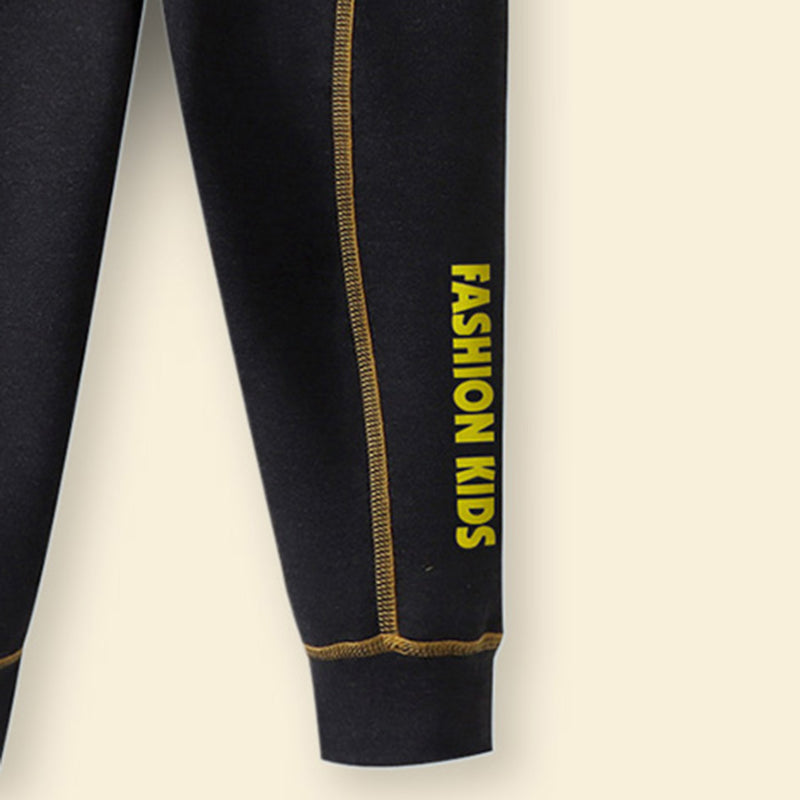Girls Black Elasticated Waist Contrast Stitch Pants Pants   