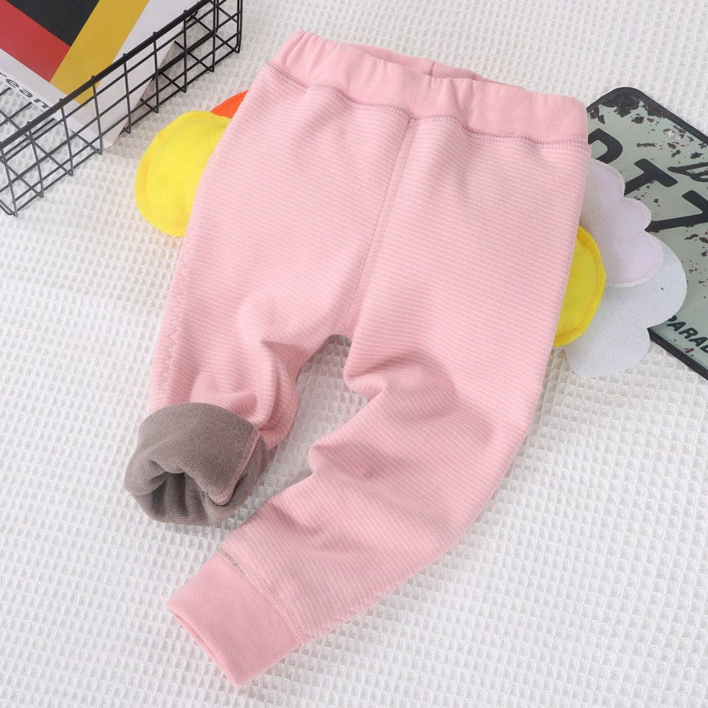 Boys Light Pink Striped Winter Warm Pants Pants Light Pink 1-2 Y 