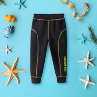 Girls Black Elasticated Waist Contrast Stitch Pants Pants Black 1-2 Y 