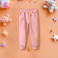 Girls Pink Elasticated Waist Contrast Stitch Pants Pants Pink 1-2 Y 