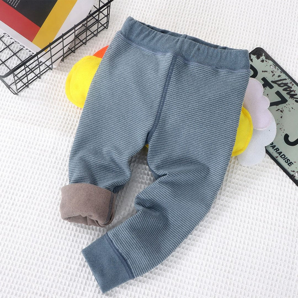 Boys Dark Grey Striped Winter Warm Pants Pants Dark Grey 1-2 Y 