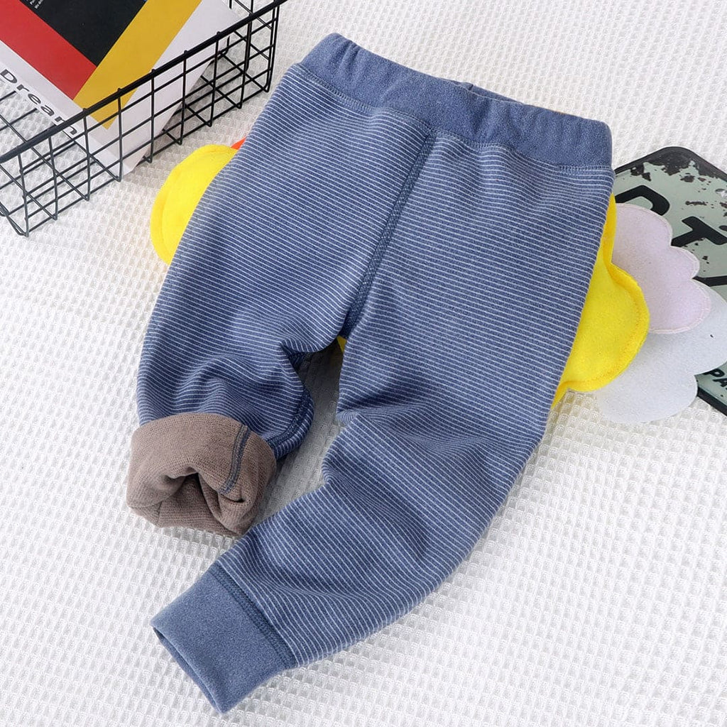 Boys Blue Striped Winter Warm Pants Pants Blue 1-2 Y 