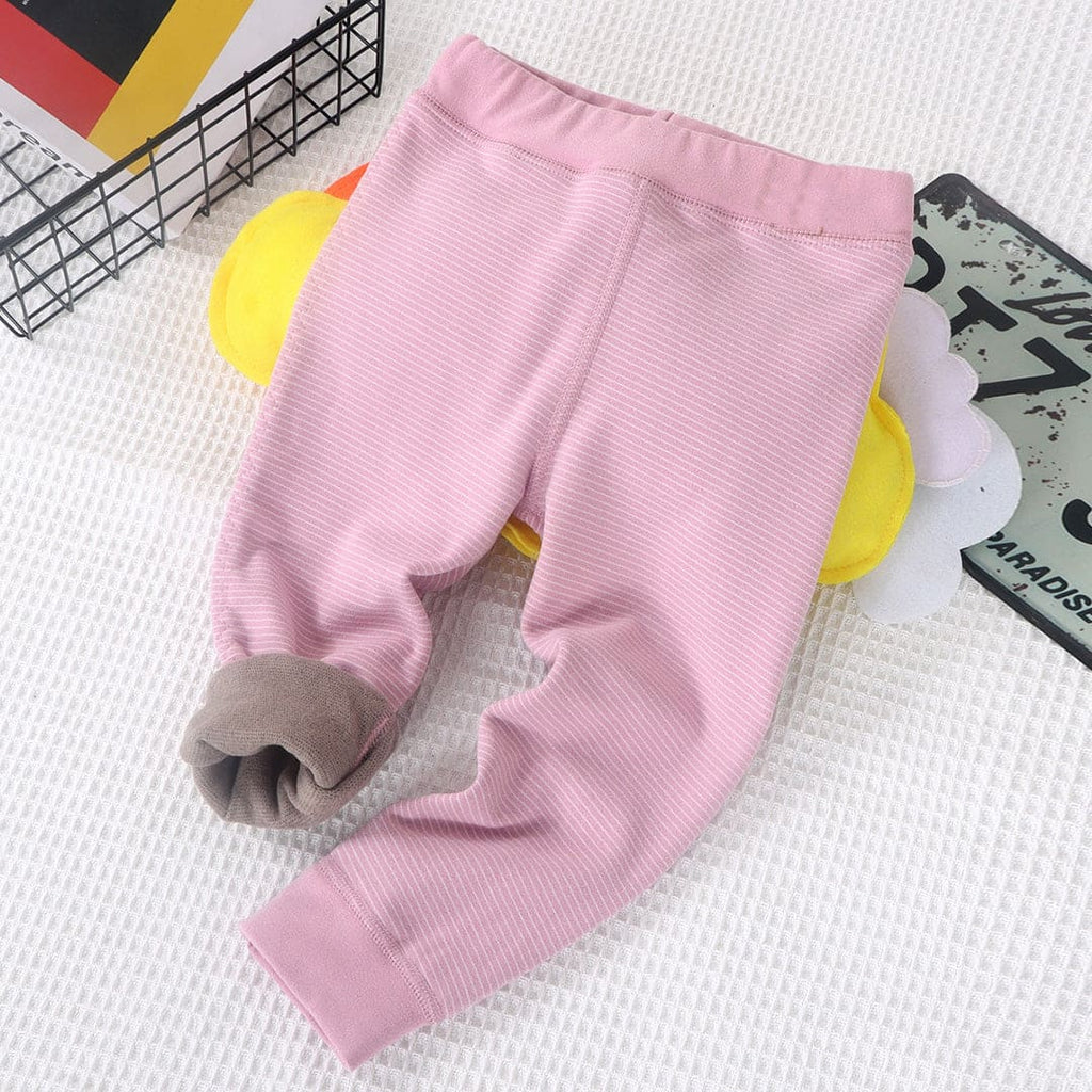 Boys Pink Striped Winter Warm Pants Pants Pink 1-2 Y 