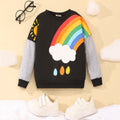 Girls Black Long Sleeve Rainbow Print Sweatshirt Sweatshirts & Hoodies Black 3-4 Y 