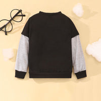 Girls Black Long Sleeve Rainbow Print Sweatshirt Sweatshirts & Hoodies   