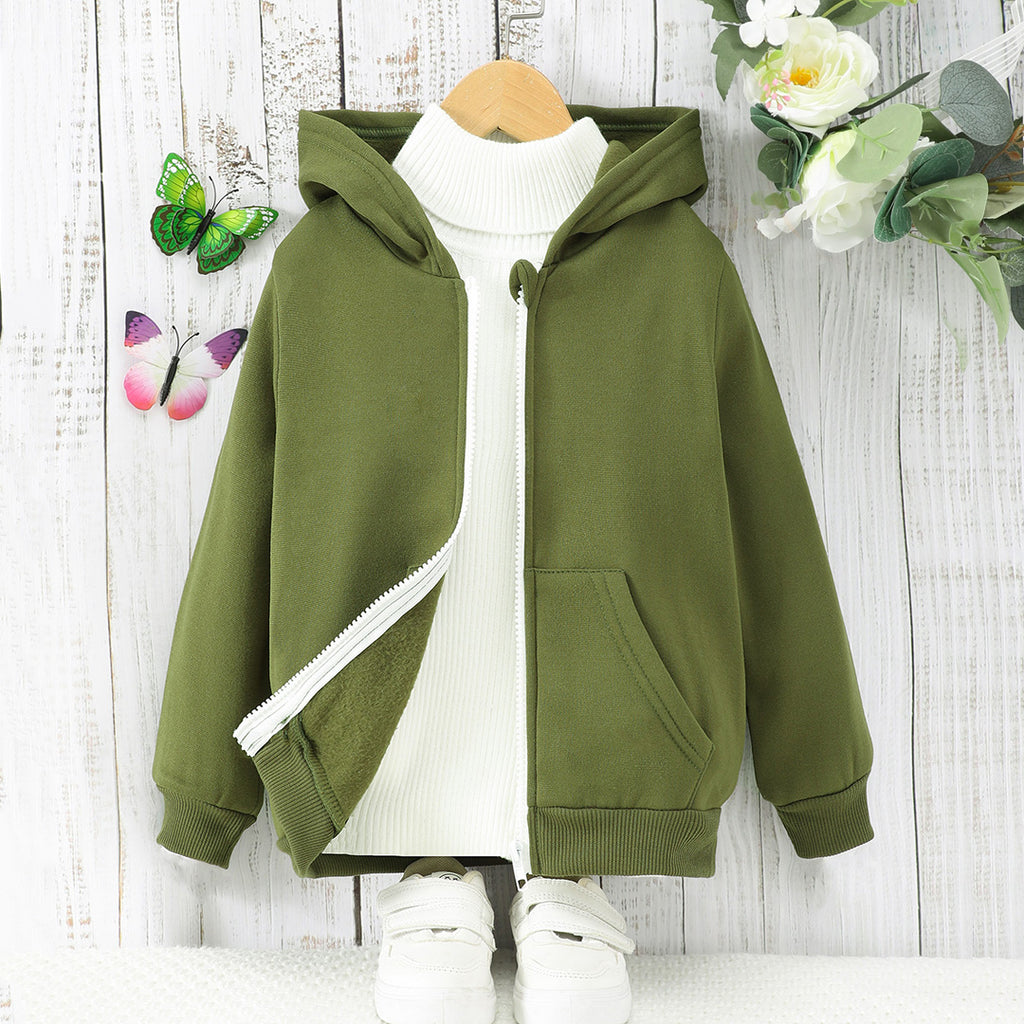 Girls Olive Hooded Long Sleeve Sweatshirt Sweatshirts & Hoodies Olive 4-5 Y 