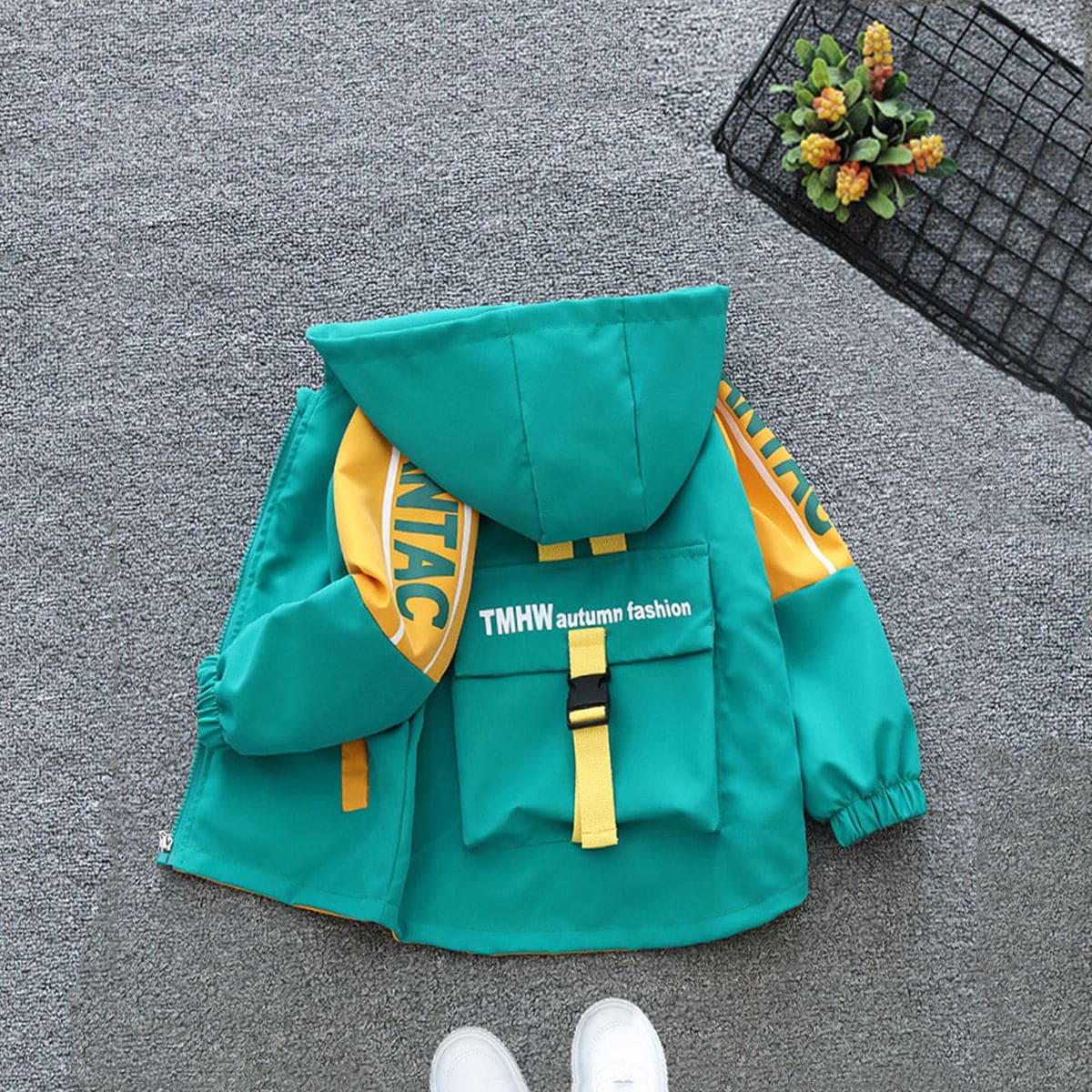 Boys Green Long Sleeve Hooded Printed Jackets Coats & Jackets   