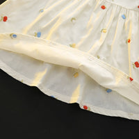 Girls White Lace Collar Flower Embroidered Casual Dress Casual Dresses   