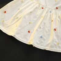 Girls White Lace Collar Flower Embroidered Casual Dress Casual Dresses   