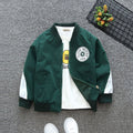 Boys Green Star Applique Front Open Color-blocked Trendy Jacket Coats & Jackets Green 1-2 Y 