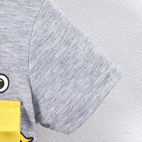 Boys Gray Short Sleeve Graphic T-Shirt With Shorts Set Sets   